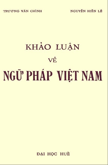 Khảo luận về Ngữ pháp Việt Nam