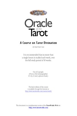 Oracle of the Tarot, A Course on Tarot Divination