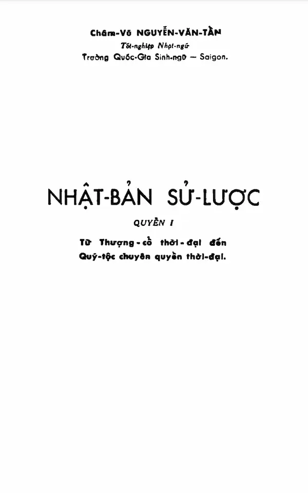 Nhật Bản Sử Lược (Quyển 1)